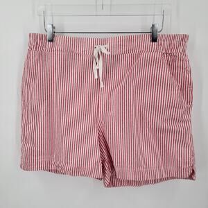 Feeling Festive Shorts Womens XXL Red White Stripe Pockets Cotton Pull On
